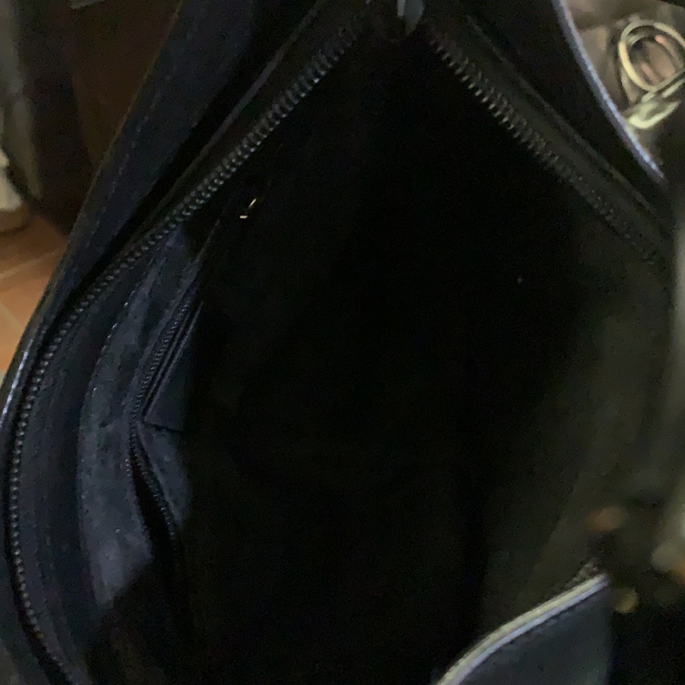 vintage GUCCI black calfskin leather‎ Bamboo handle shoulder hobo tote bag - Picture 6 of 12